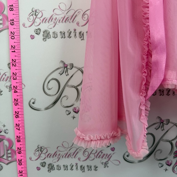 Victoria's Secret sexy little things Pink Rhinestone-Babydoll Chemise Satin Bow - Picture 6 of 15